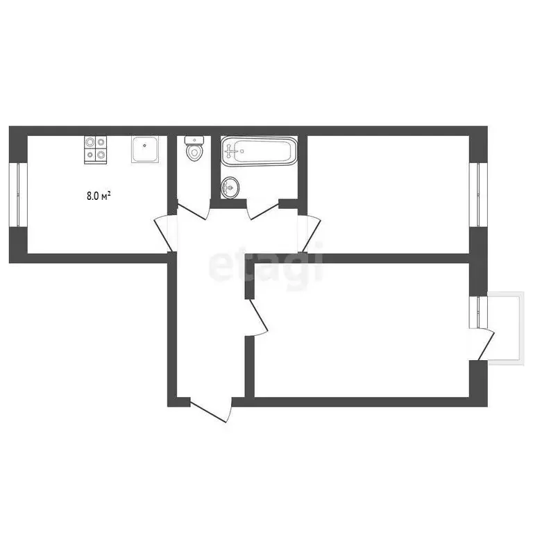 2-комнатная квартира: Дзержинский, улица Академика Жукова, 23А (47.3 ... - Фото 0
