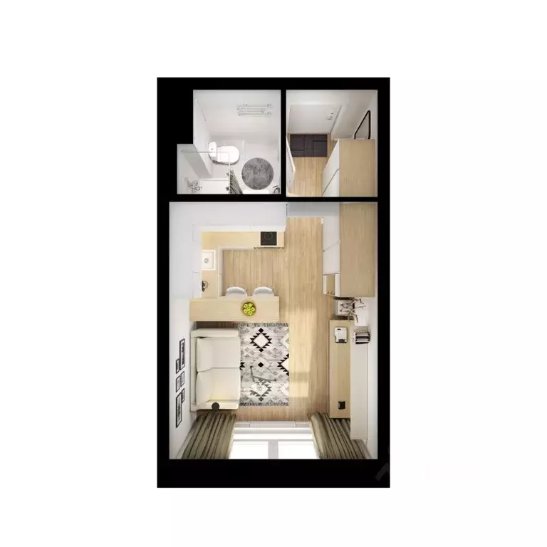 Студия Москва Люблинская ул., 74к1 (20.0 м) - Фото 2