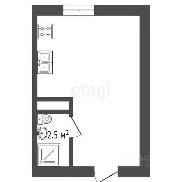 Студия Санкт-Петербург Октябрьская наб., 108к1БД (23.6 м) - Фото 2