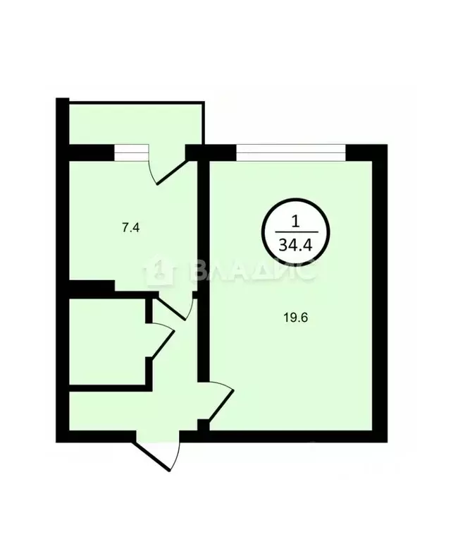 1-к кв. Липецкая область, Липецк ул. И.В. Свиридова, 22к2 (34.4 м) - Фото 2