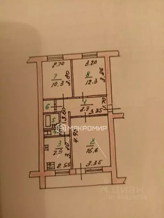 3-к кв. орловская область, орел ул. нормандия-неман, 8 (65.1 м) - Фото 1