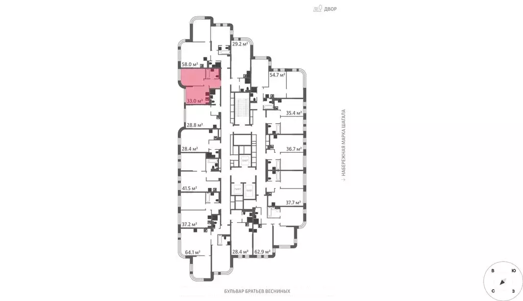 1-комнатная квартира: Москва, ЖК Марк, к3 (33 м) - Фото 1