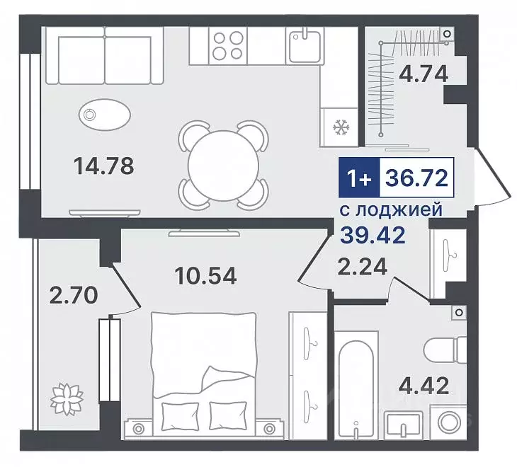 1-к кв. Тюменская область, Тюмень Гилевский жилрайон, Эпитеты жилой ... - Фото 0