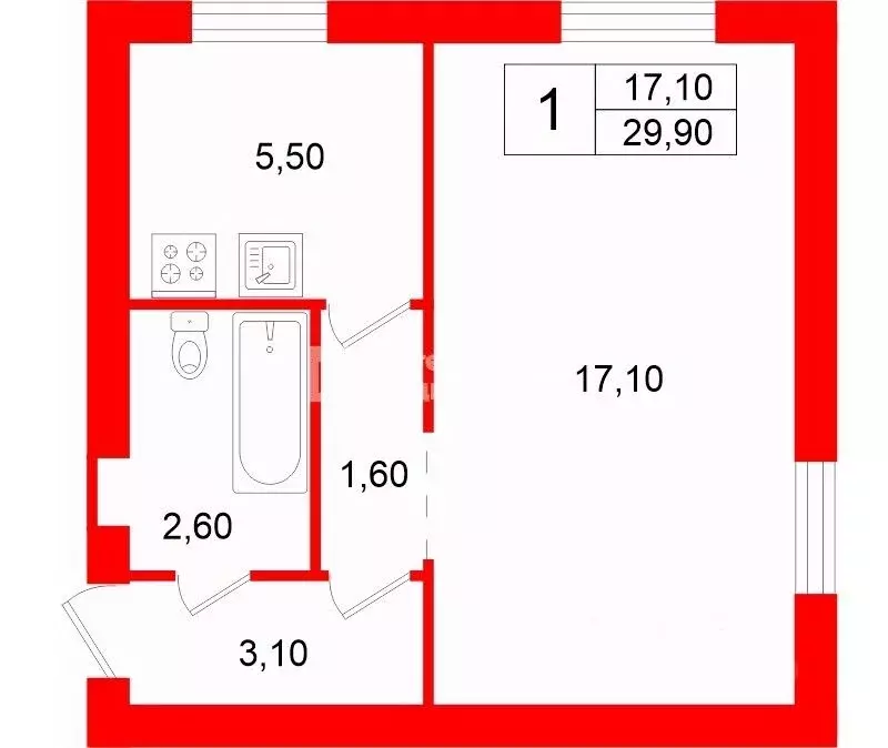 1-к кв. Ленинградская область, Гатчинский муниципальный округ, Дружная ... - Фото 2