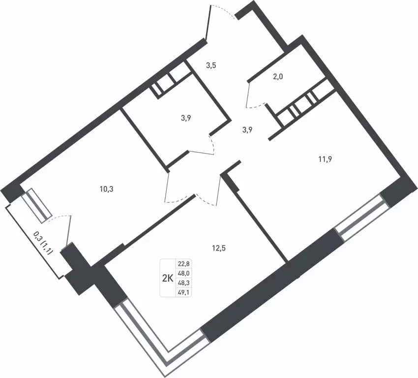 2-комнатная квартира: Московская область, городской округ Подольск, ... - Фото 1