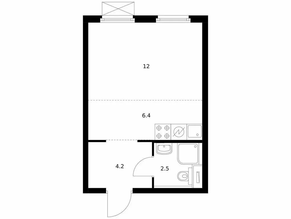 Квартира-студия: Котельники, микрорайон Белая Дача, 30 (25.2 м) - Фото 1