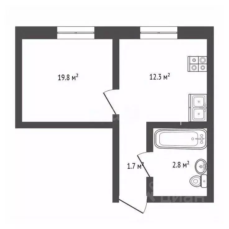 1-к кв. Крым, Керчь ш. Индустриальное, 8/1 (35.5 м) - Фото 2