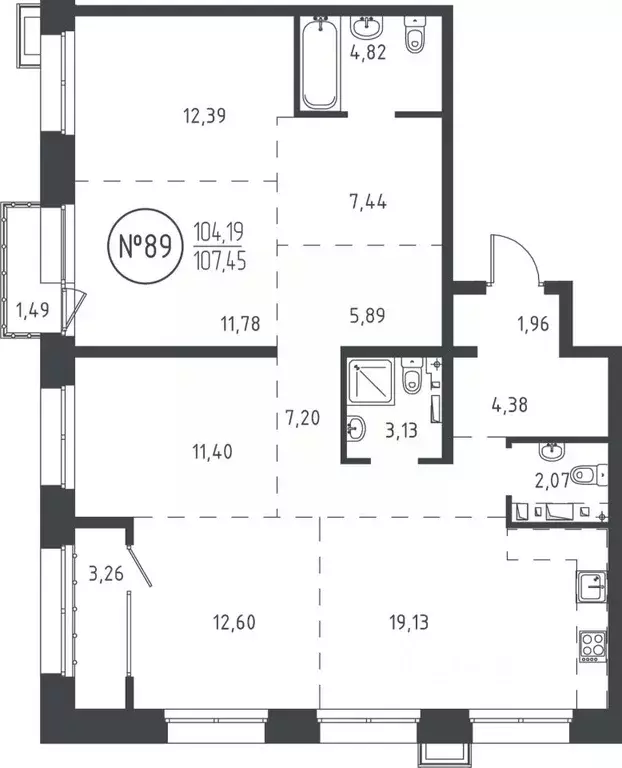 4-к кв. Иркутская область, Иркутск ул. Эдуара Дьяконова, 6 (108.01 м) - Фото 0