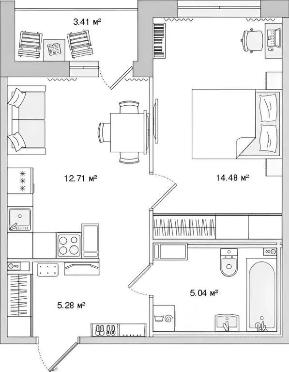 1-к кв. Санкт-Петербург Белоостровская ул., 10к1 (42.0 м) - Фото 1