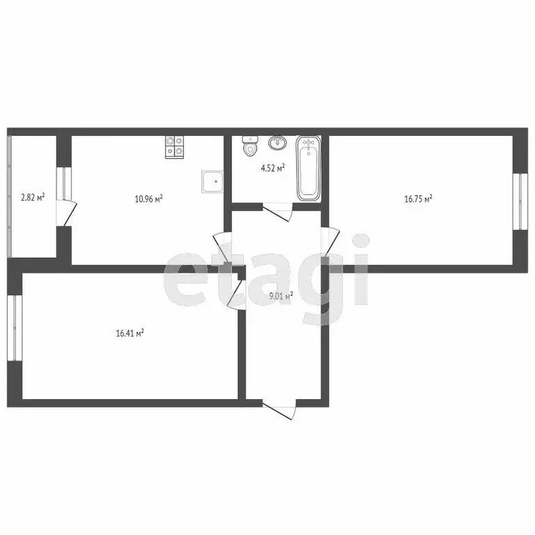 2-комнатная квартира: Тверь, бульвар Гусева, 59 (58 м) - Фото 1