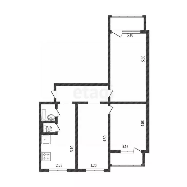 3-к кв. Белгородская область, Белгород ул. 5 Августа, 17 (75.4 м) - Фото 1