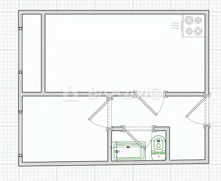 2-к кв. Пензенская область, Пензенский район, Засечный сельсовет, с. ... - Фото 2