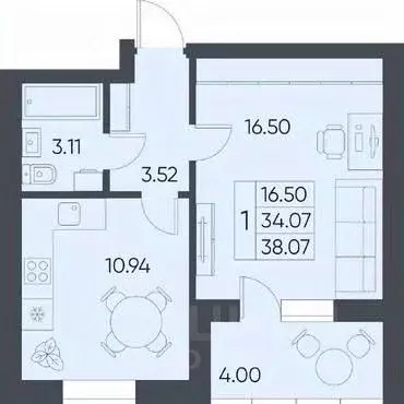 1-к кв. Саратовская область, Татищево рп  (38.07 м) - Фото 0
