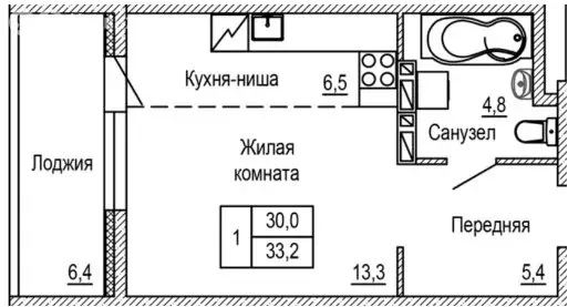 1-комнатная квартира: Приморский край, Артём (33.2 м) - Фото 0