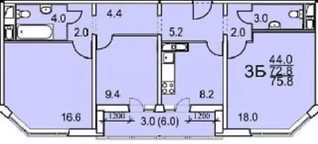 3-к кв. Москва Рождественская ул., 31 (73.0 м) - Фото 2