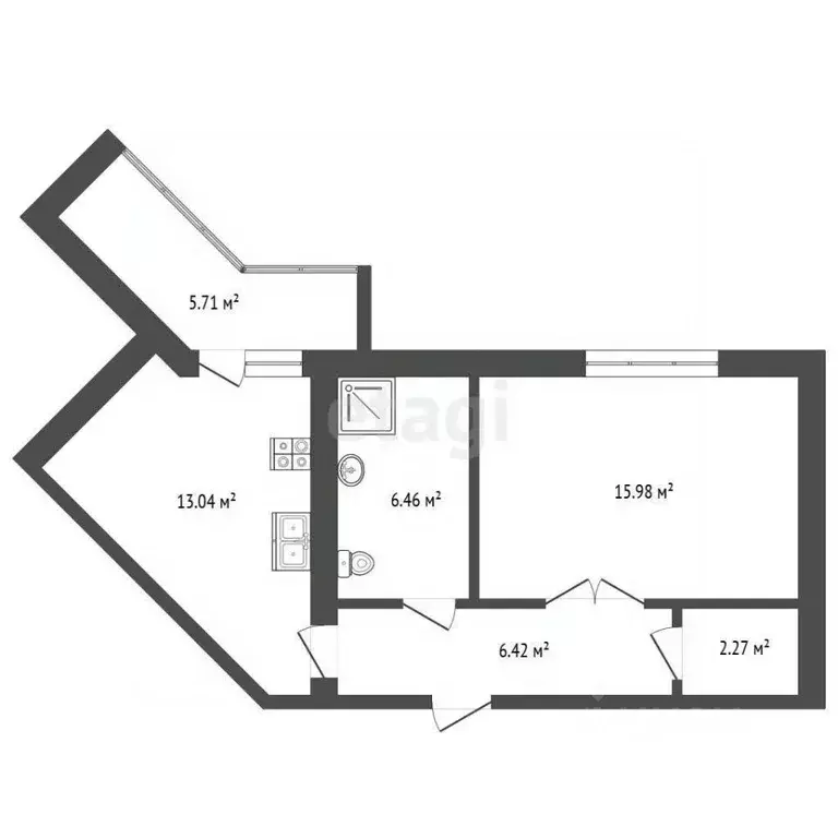 1-к кв. Забайкальский край, Чита ул. Богомягкова, 2к2 (45.0 м) - Фото 2
