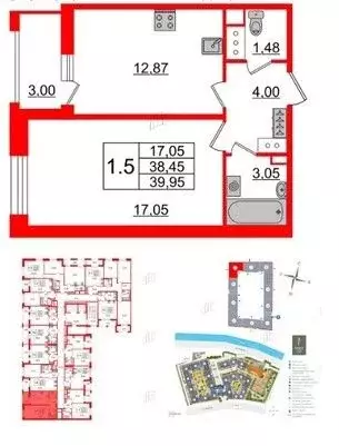 1-к кв. Санкт-Петербург Уральская ул., 23 (39.95 м) - Фото 0