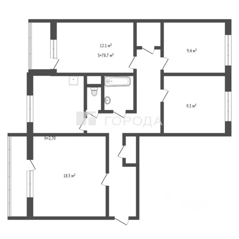 4-к кв. Кемеровская область, Новокузнецк просп. Строителей, 100 (78.7 ... - Фото 2