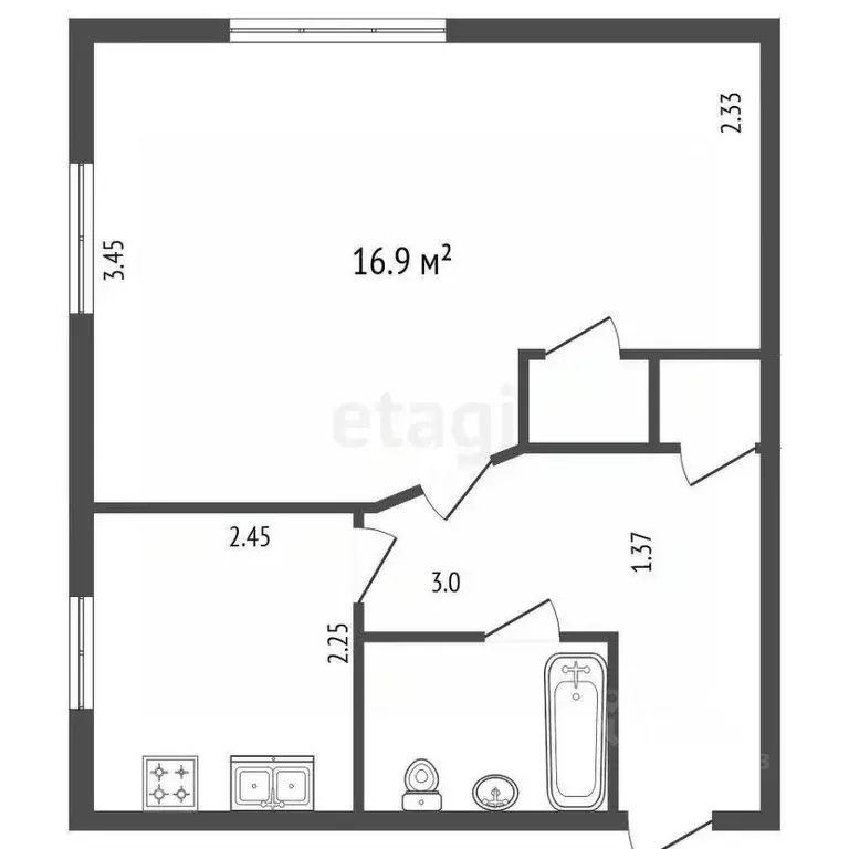 1-к кв. Санкт-Петербург ул. Верности, 3 (31.05 м) - Фото 2