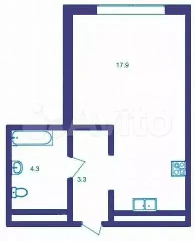 Квартира-студия, 25,6 м, 2/12 эт. - Фото 1