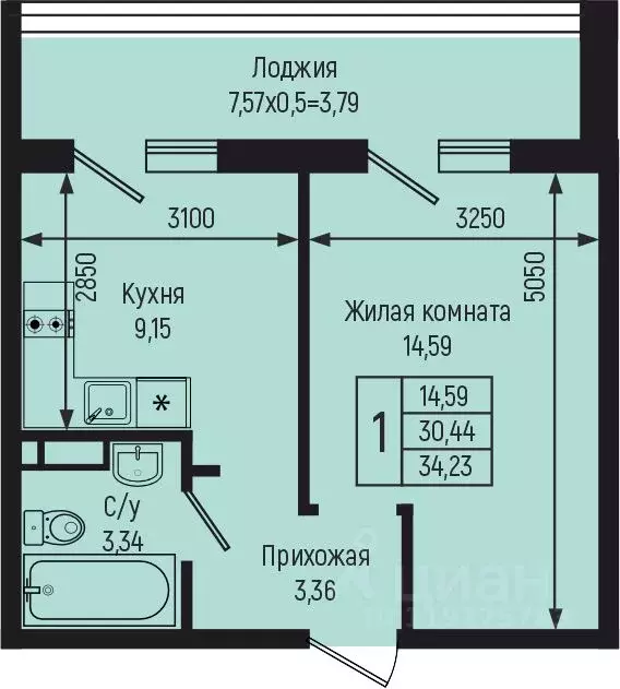 1-к кв. Краснодарский край, Туапсинский муниципальный округ, с. Небуг  ... - Фото 0