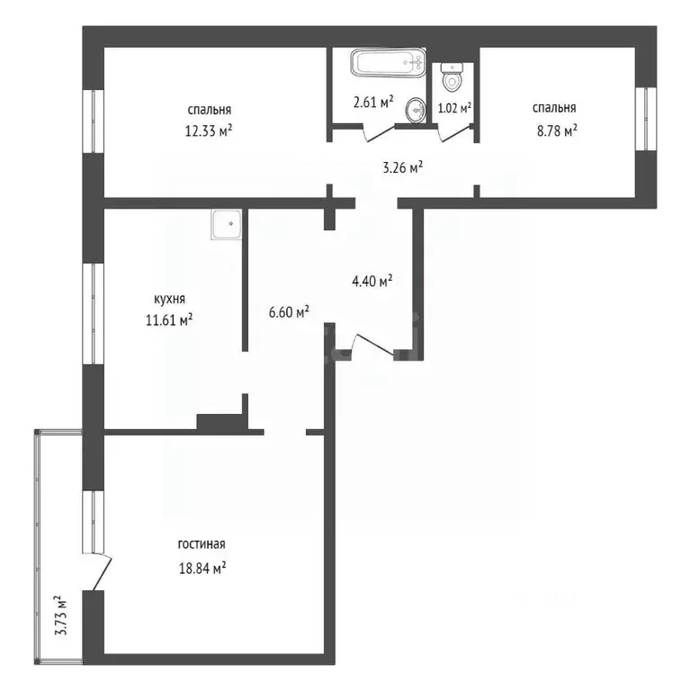 3-к кв. Красноярский край, Красноярск ул. Партизана Железняка, 47 ... - Фото 1