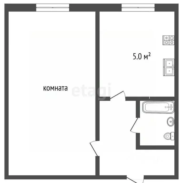 1-к кв. Ярославская область, Рыбинск ул. Баженова, 15 (30.1 м) - Фото 2