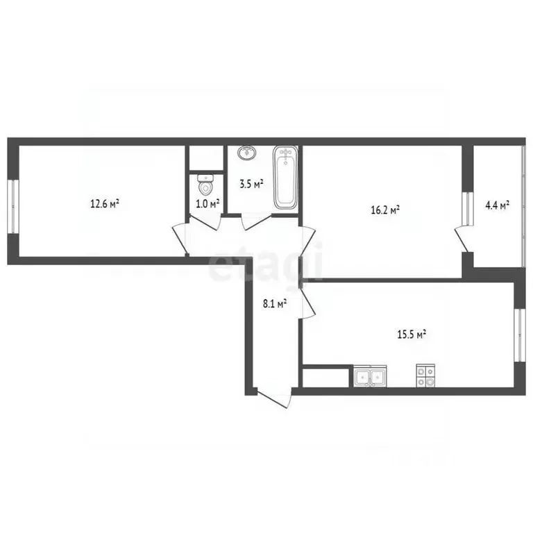 2-к кв. Москва Десеновское поселение, ул. 3-я Нововатутинская, 13к1 ... - Фото 2
