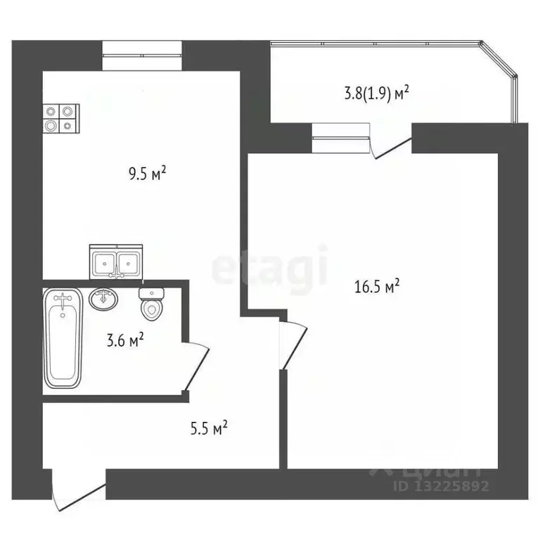 1-к кв. Вологодская область, Вологда Архангельская ул., 10Б (37.0 м) - Фото 1