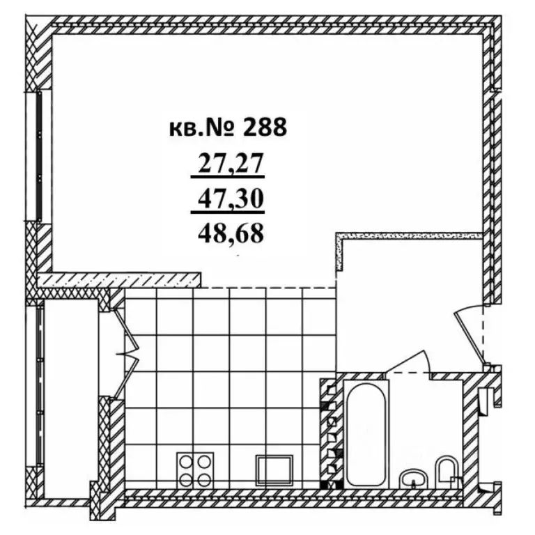 Студия Новосибирская область, Новосибирск Садовая ул., 17 (48.68 м) - Фото 0