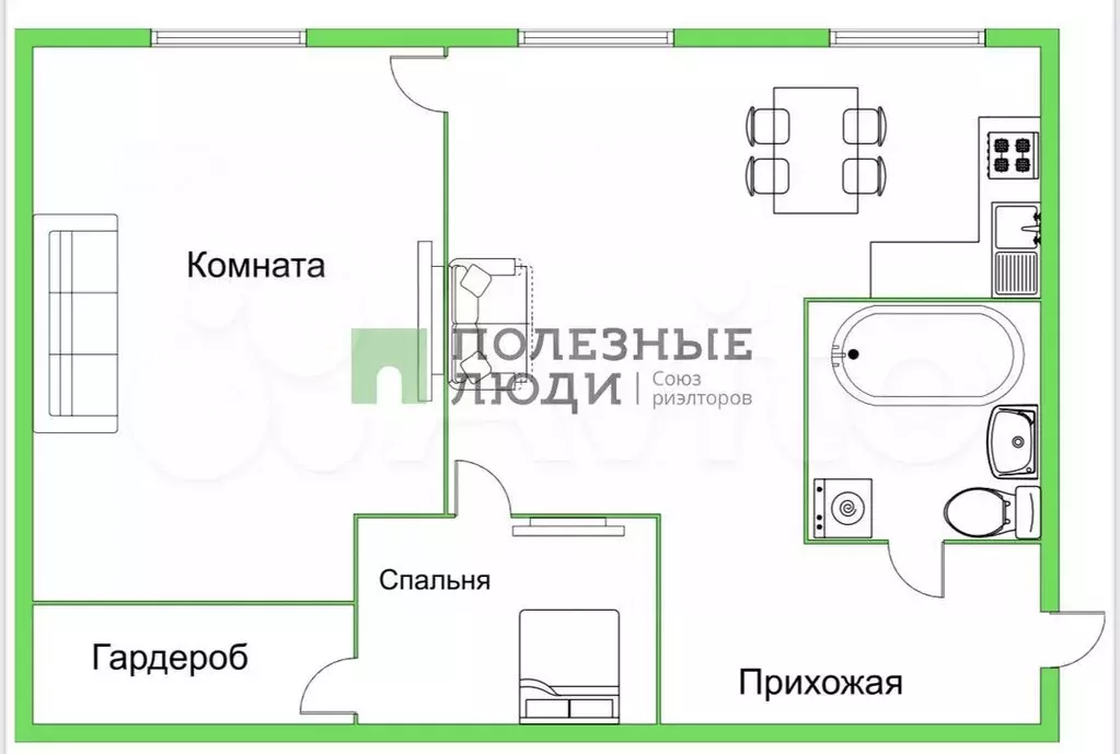 2-к. квартира, 44 м, 2/5 эт. - Фото 0