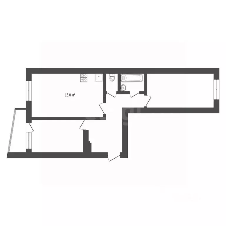 2-к кв. Тюменская область, Тюмень Антипино мкр, ул. Беловежская, 13 ... - Фото 2