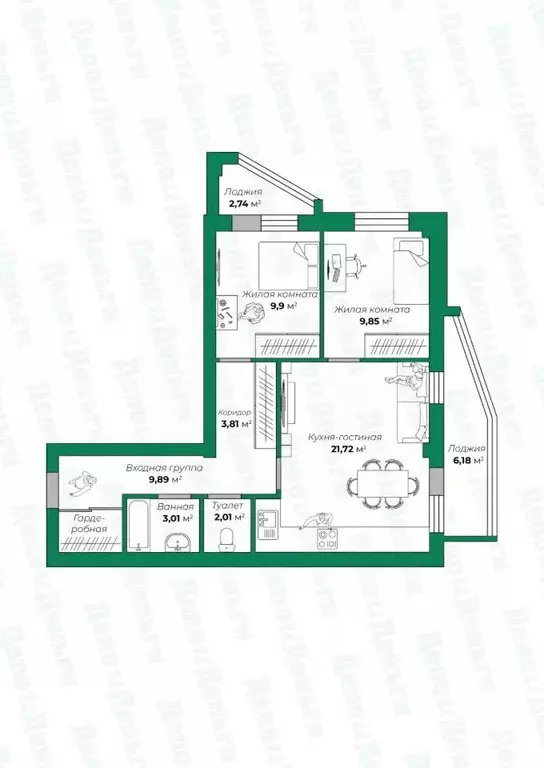3-к кв. Кировская область, Киров ул. Риммы Юровской, 2А (68.7 м) - Фото 1