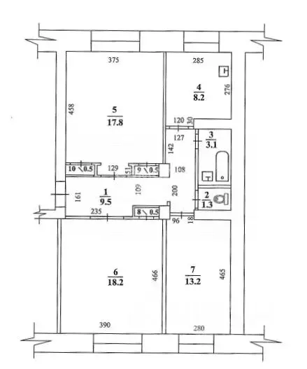 3-к кв. Томская область, Северск Транспортная ул., 2 (72.8 м) - Фото 2