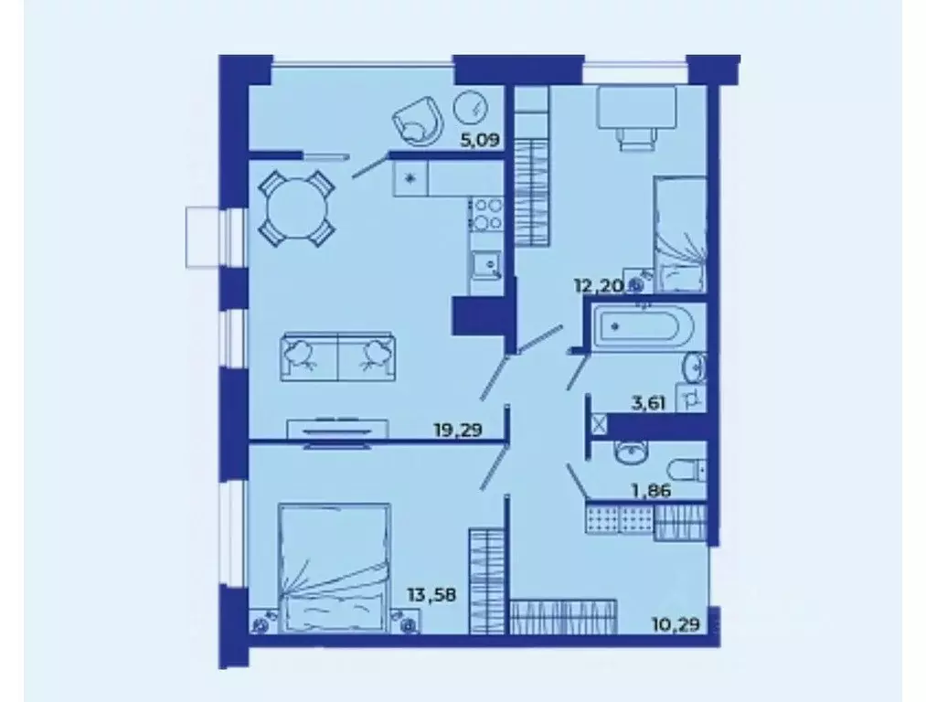 2-к кв. Брянская область, Брянск Советская ул., 124 (65.92 м) - Фото 2