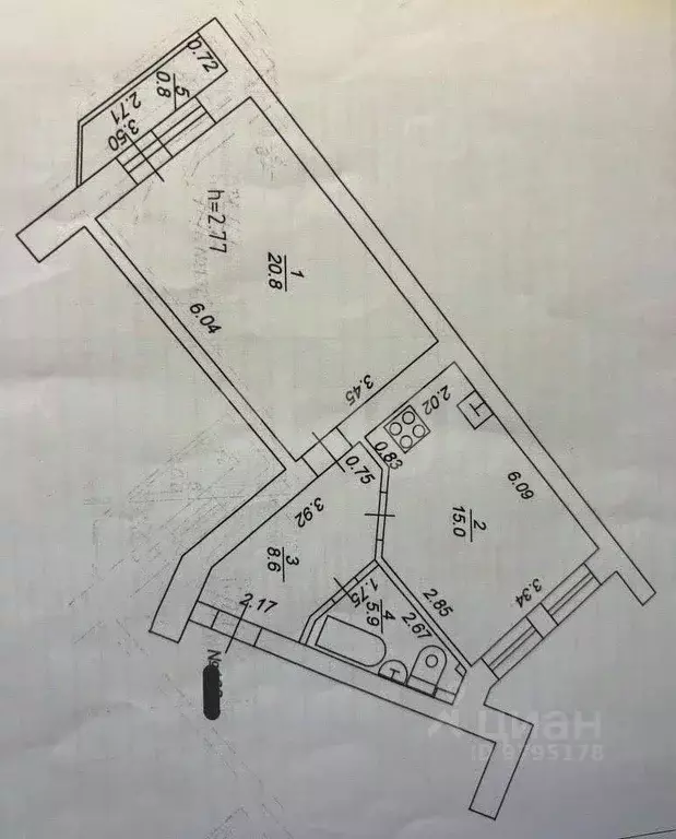 1-к кв. Татарстан, Казань Чистопольская ул., 85а (50.3 м) - Фото 1