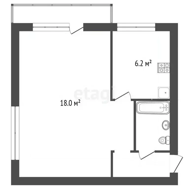 1-к кв. Москва ул. Буракова, 15/1 (30.9 м) - Фото 2