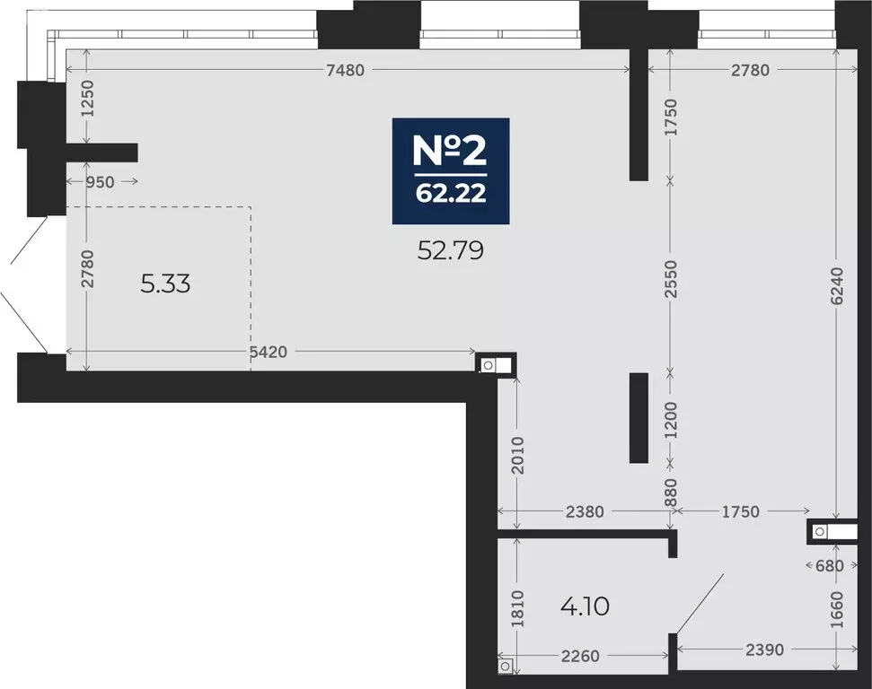 Помещение свободного назначения (62.22 м) - Фото 1