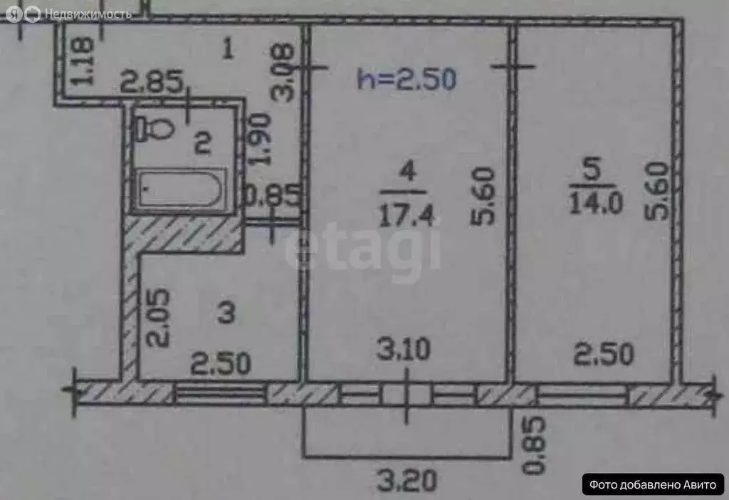 2-комнатная квартира: Абакан, улица Крылова, 43 (45.9 м) - Фото 1