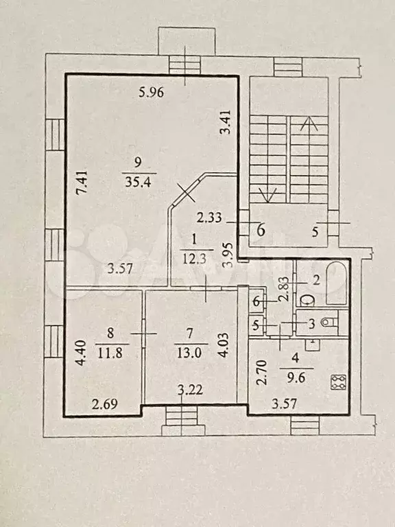 3-к. квартира, 88,2 м, 3/4 эт. - Фото 0