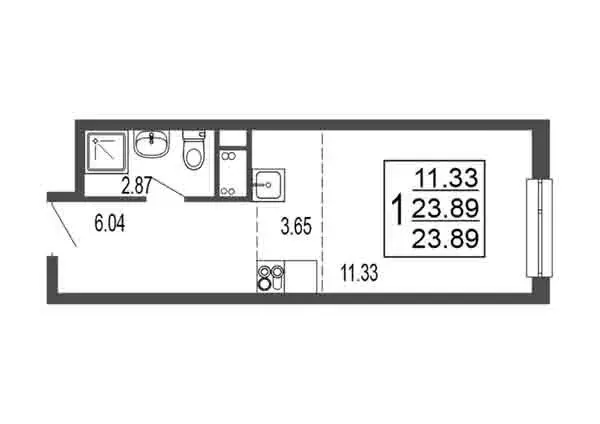 Квартира-студия: Лыткарино, 6-й микрорайон, 15Д (23.89 м) - Фото 0