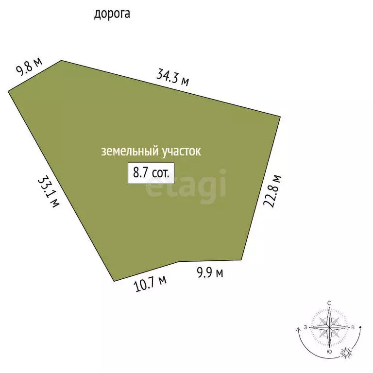 Участок в Кострома, улица Олега Малова (8.7 м) - Фото 1