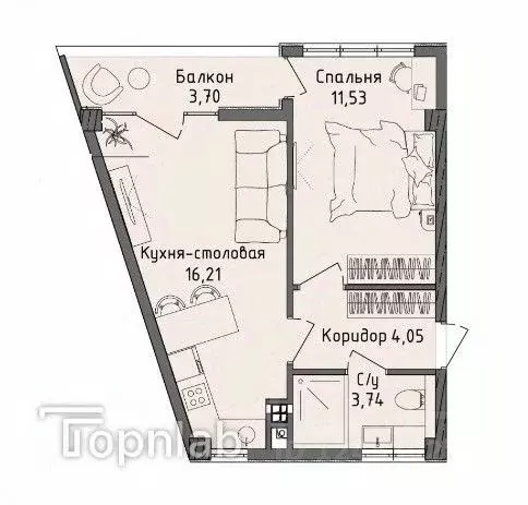 1-к кв. Крым, Алушта муниципальный округ, пос. Семидворье, Аян-Дере 2 ... - Фото 2