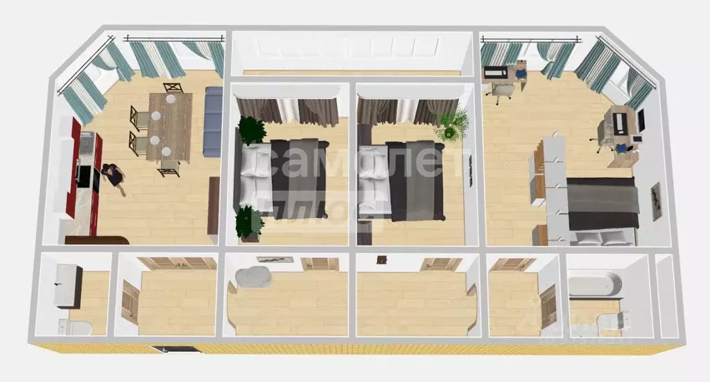 3-к кв. Московская область, Домодедово Центральный мкр, проезд ... - Фото 2