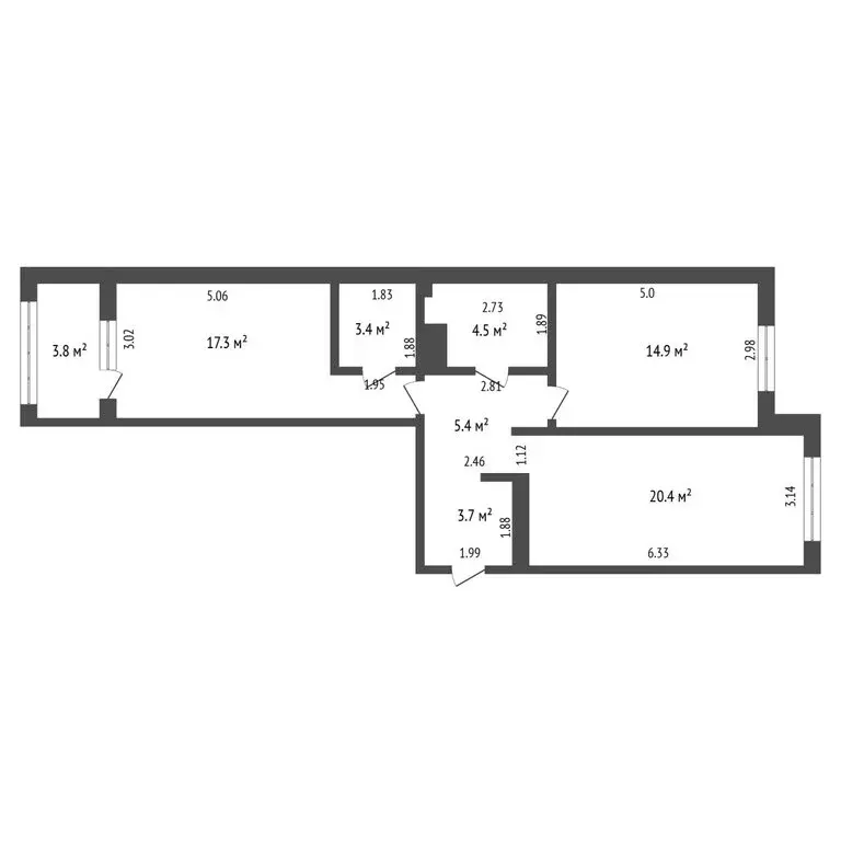 2-комнатная квартира: Тюмень, улица Разведчика Кузнецова, 16 (73.1 м) - Фото 1