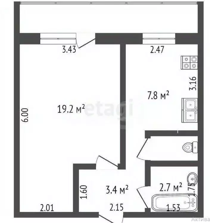 1-к кв. Кемеровская область, Кемерово ул. Сибиряков-Гвардейцев, 18А ... - Фото 1