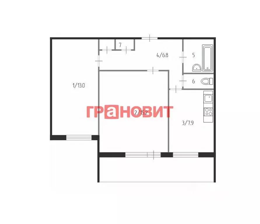 2-к кв. Новосибирская область, Новосибирск Звездная ул., 11 (47.3 м) - Фото 1