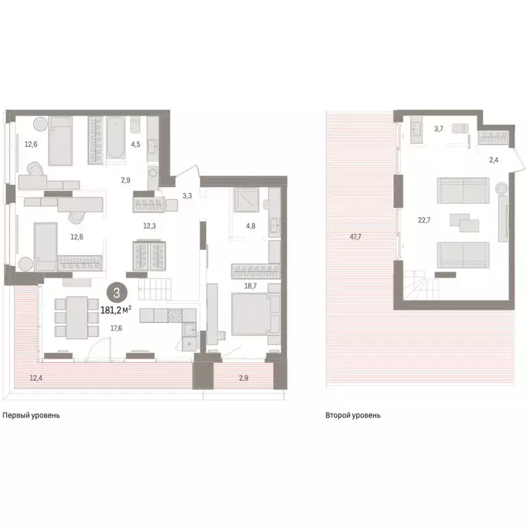 3-комнатная квартира: Тюмень, жилой комплекс На Минской (181.2 м) - Фото 2