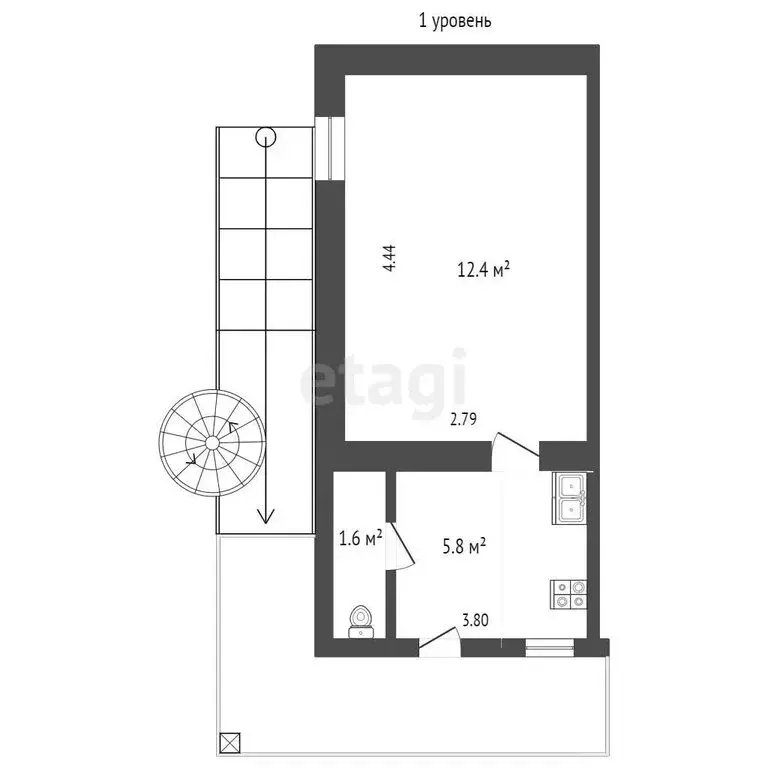 2-комнатная квартира: Ялта, Поликуровская улица, 13 (51.1 м) - Фото 0