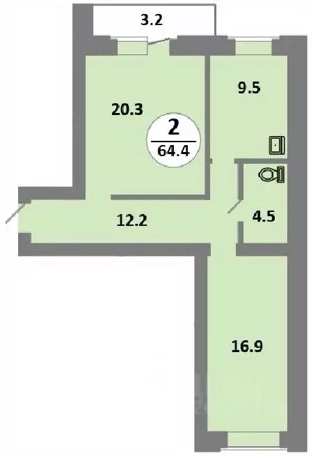 2-к кв. Красноярский край, Красноярск Соколовская ул., 52 (63.0 м) - Фото 0